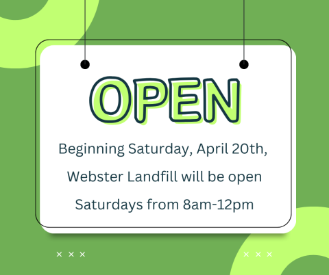 Landfill open Saturdays 8-12